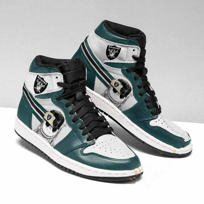 Oakland Raiders Nfl Football Jack Skellington Custom Air Jordan Shoes 10 Oakland Raiders Nfl Football Jack Skellington Custom Air Jordan Shoes