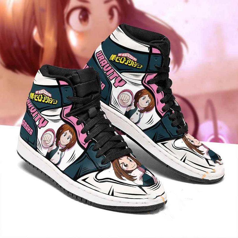 Ochaco Uravity Custom My Hero Academia Sneakers Anime Air Jordan Shoes 4 Ochaco Uravity Custom My Hero Academia Sneakers Anime Air Jordan Shoes