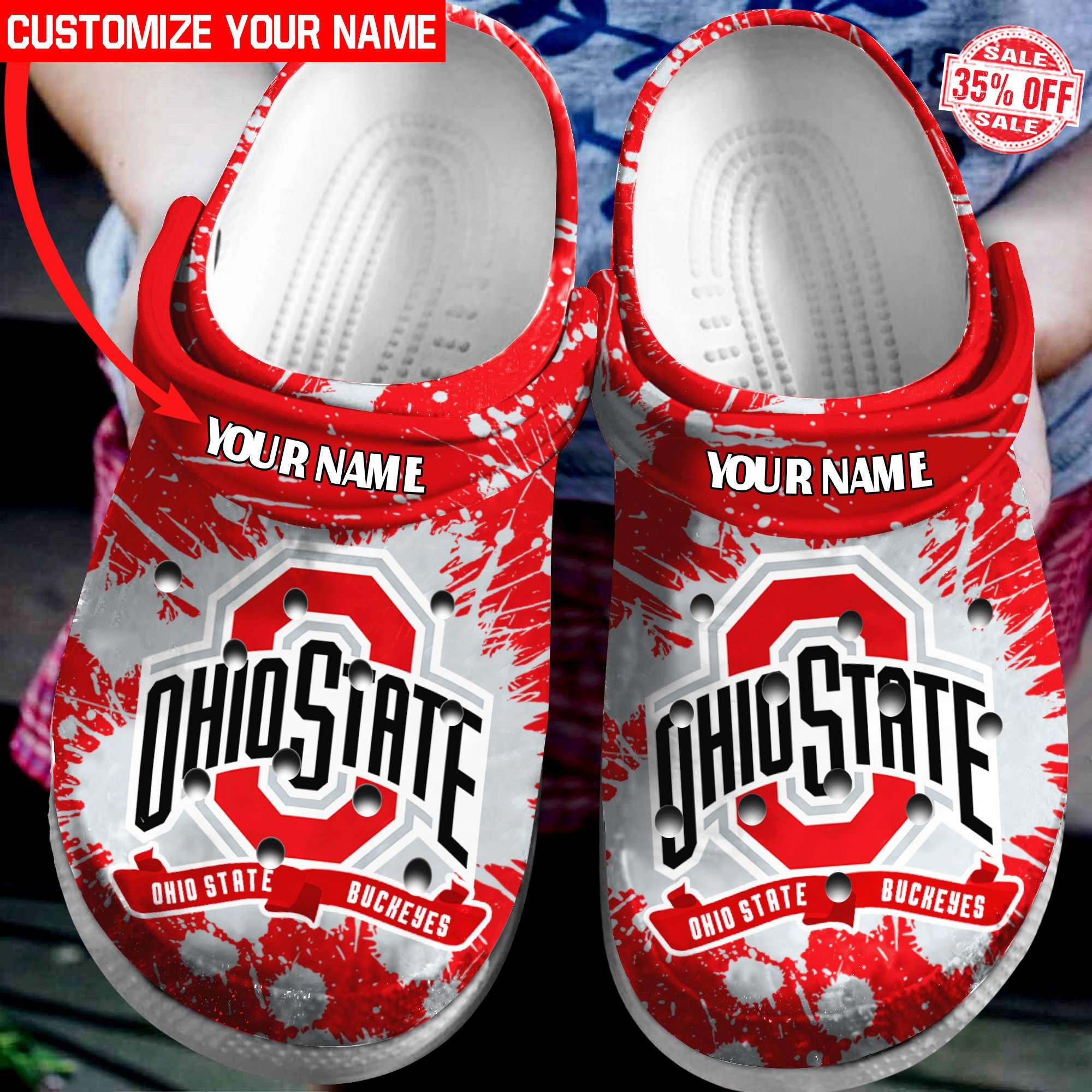 Ohio State Buckeyes Personalized Crocs Clog Shoes