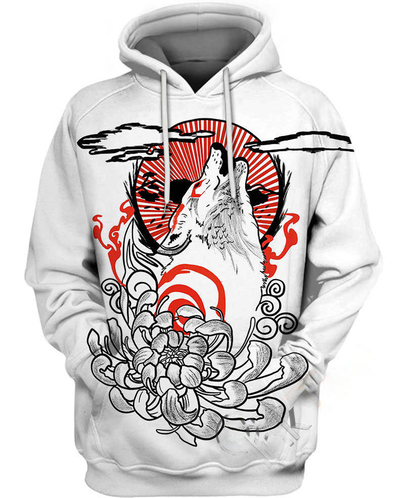 Okami Japanese Tatoo Hoodie 3D