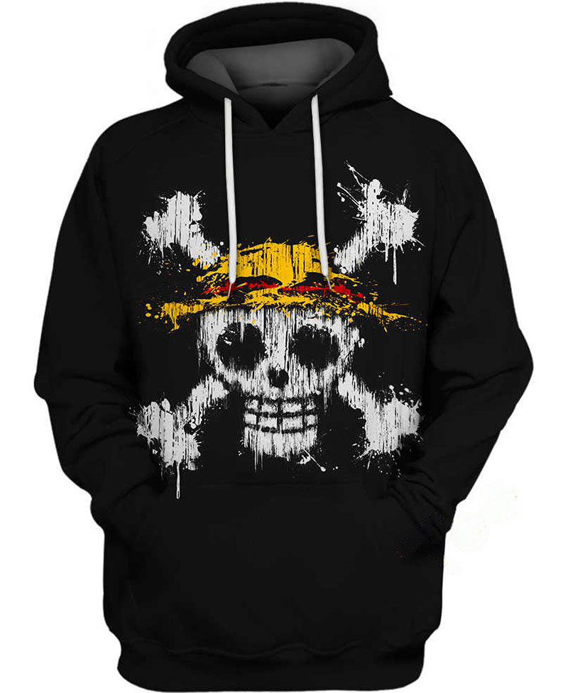 One Piece Skull Hoodie 3D
