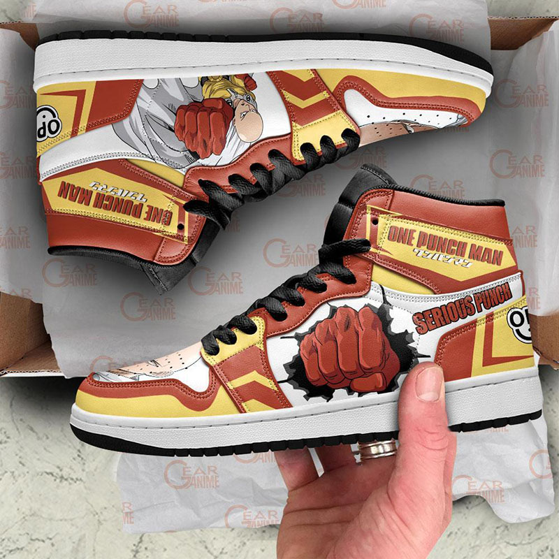 One Punch Man Sneakers Saitama Serious Punch Anime Air Jordan Shoes