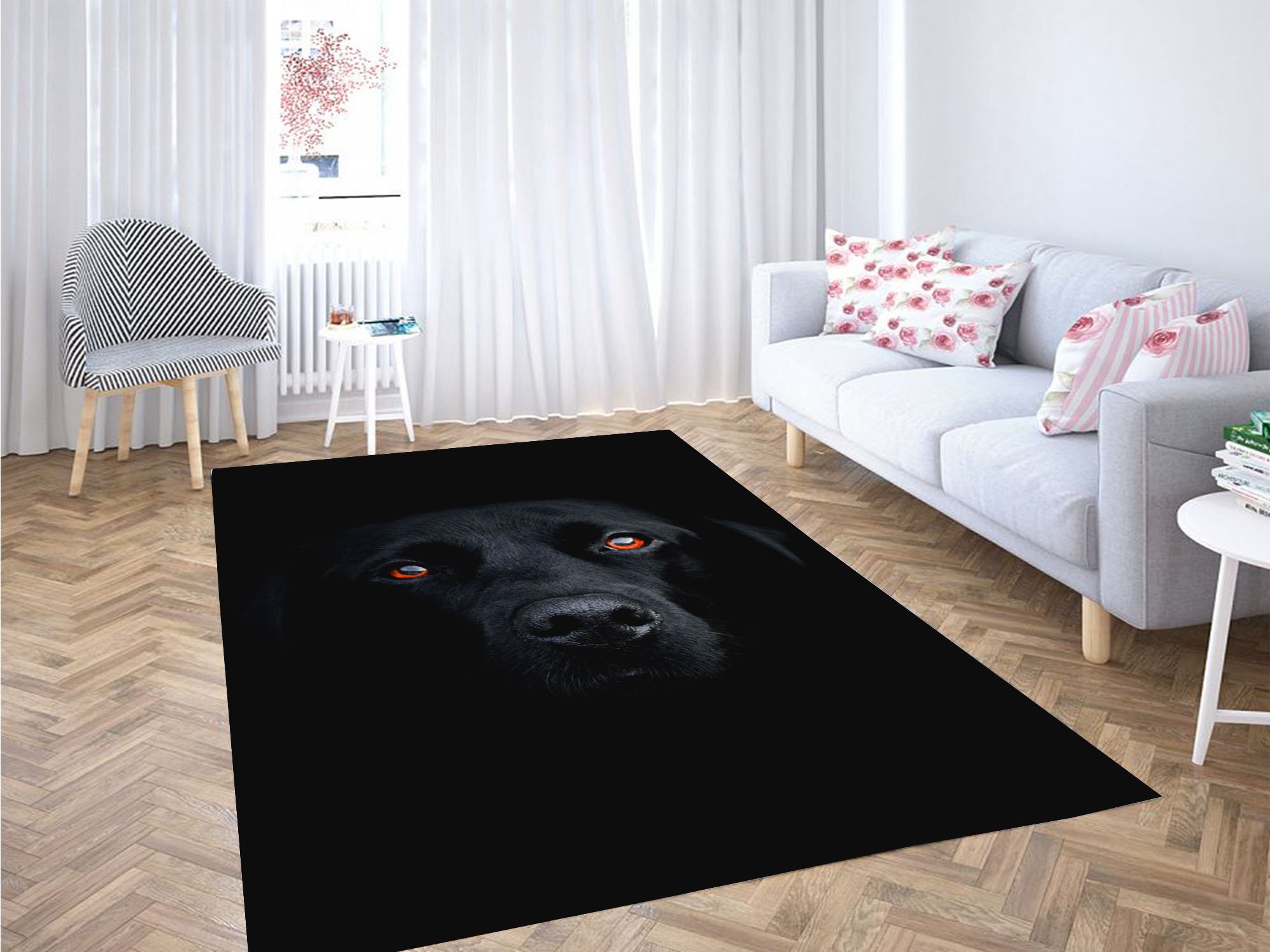 Orange Eyes Dog Carpet Rug