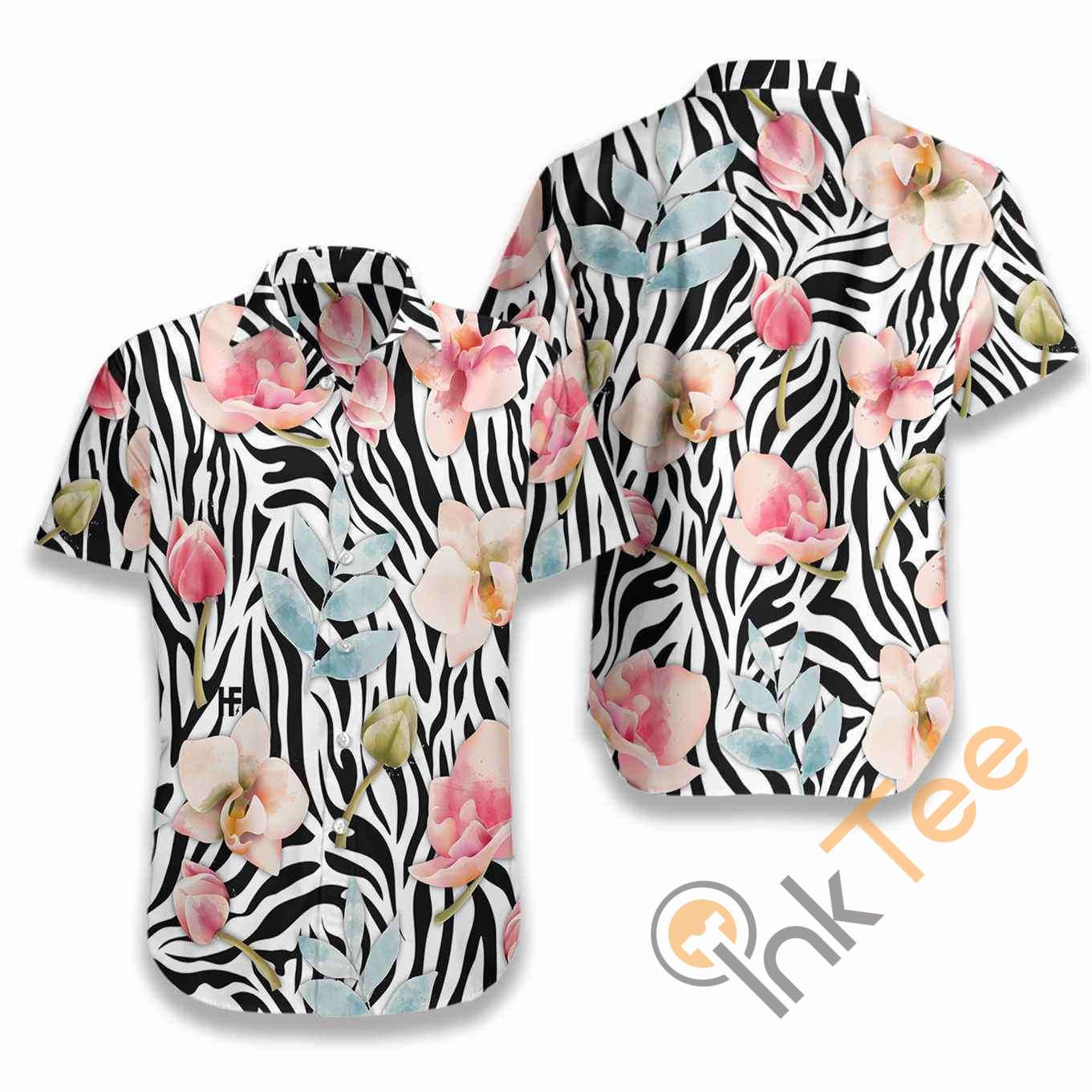 Orchid Zebra Watercolor Painting Art Hawaiian shirts 4 Orchid Zebra Watercolor Painting Art Hawaiian shirts