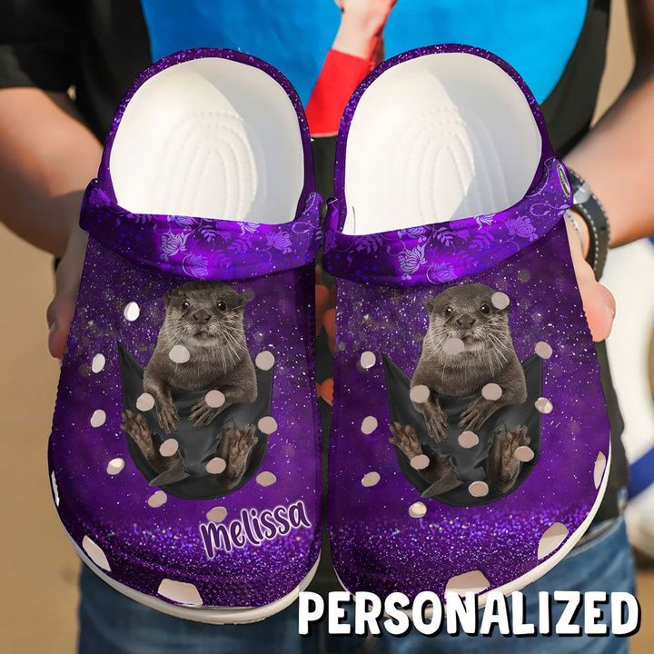 Otter Personalized Baby In Pocket Crocs Clog Shoes