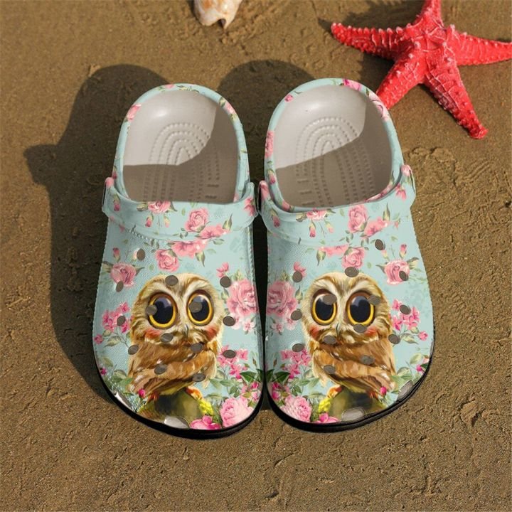 Owl Floral Crocs Clog Shoes