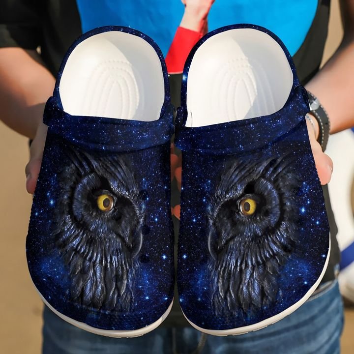 Owl Galaxy Night Crocs Clog Shoes