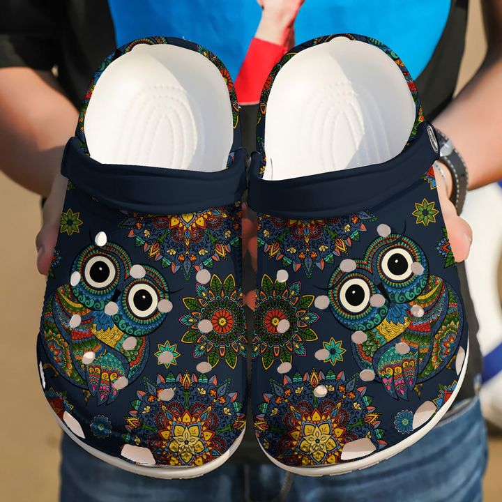 Owl Hippie Crocs Clog Shoes 9 Owl Hippie Crocs Clog Shoes