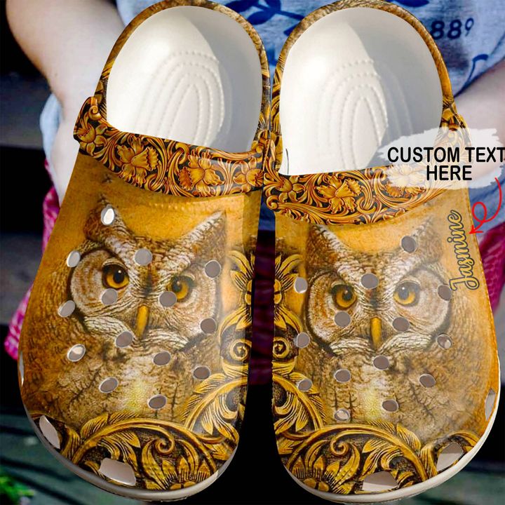 Owl Personalized Carved Crocs Clog Shoes