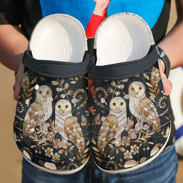 Owl Racing Wooden Crocs Clog Shoes