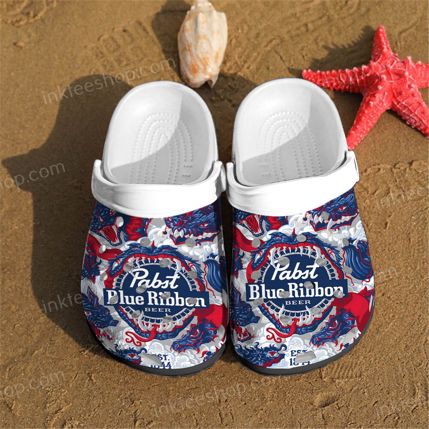 Pabst Blue Ribbon Crocs Clog Shoes