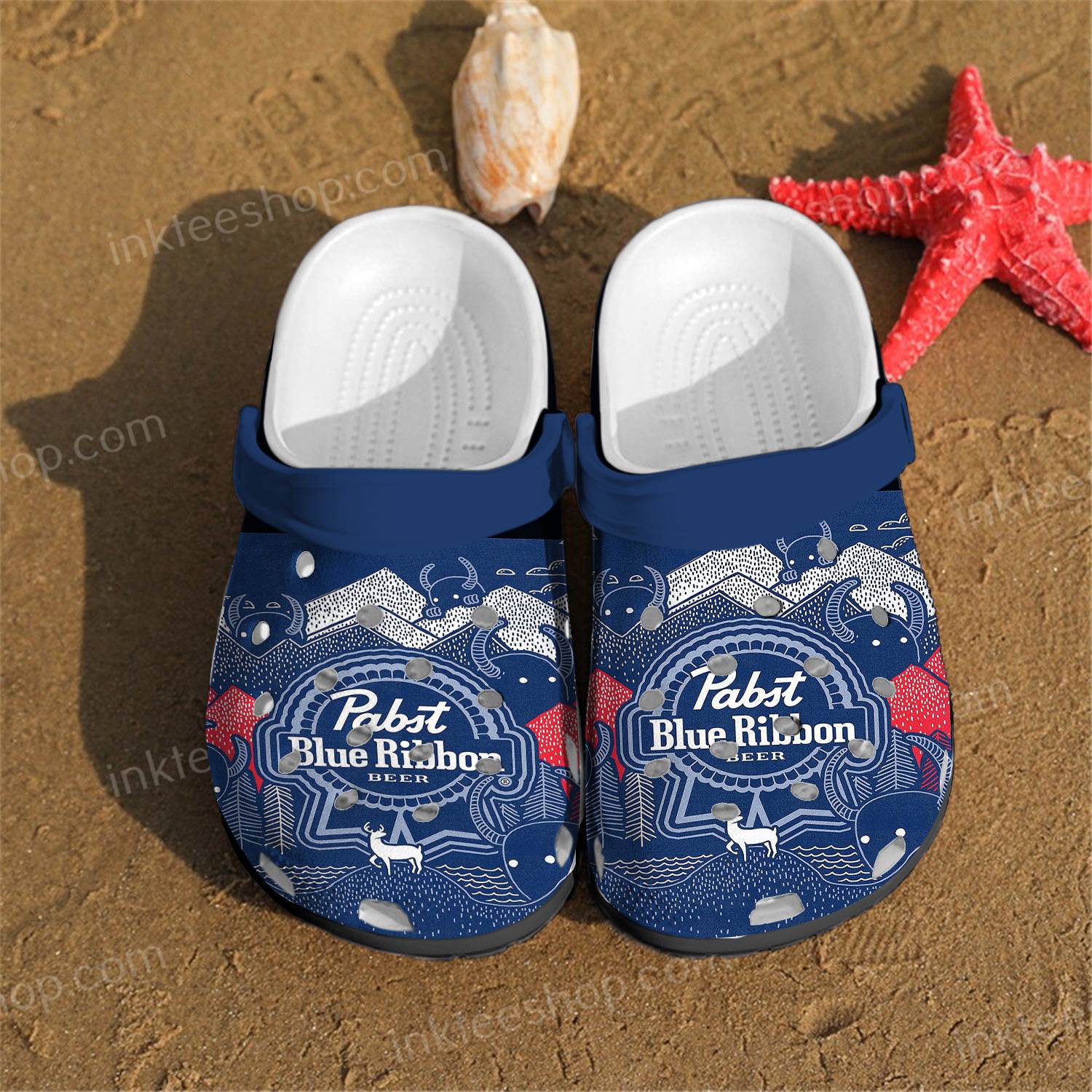 Pabst Blue Ribbon Crocs Clog Shoes