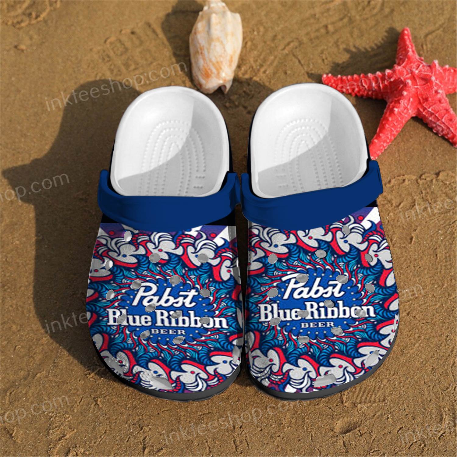 Pabst Blue Ribbon Crocs Clog Shoes