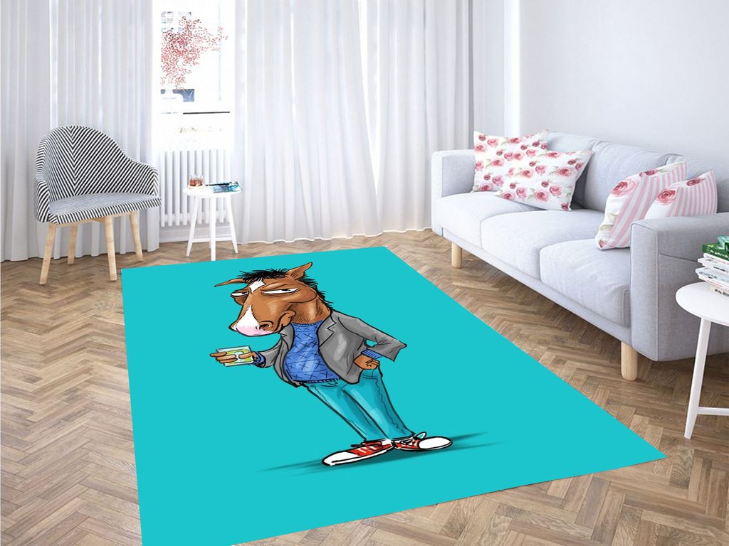 Painting Bojack Horseman Living Room Modern Carpet Rug