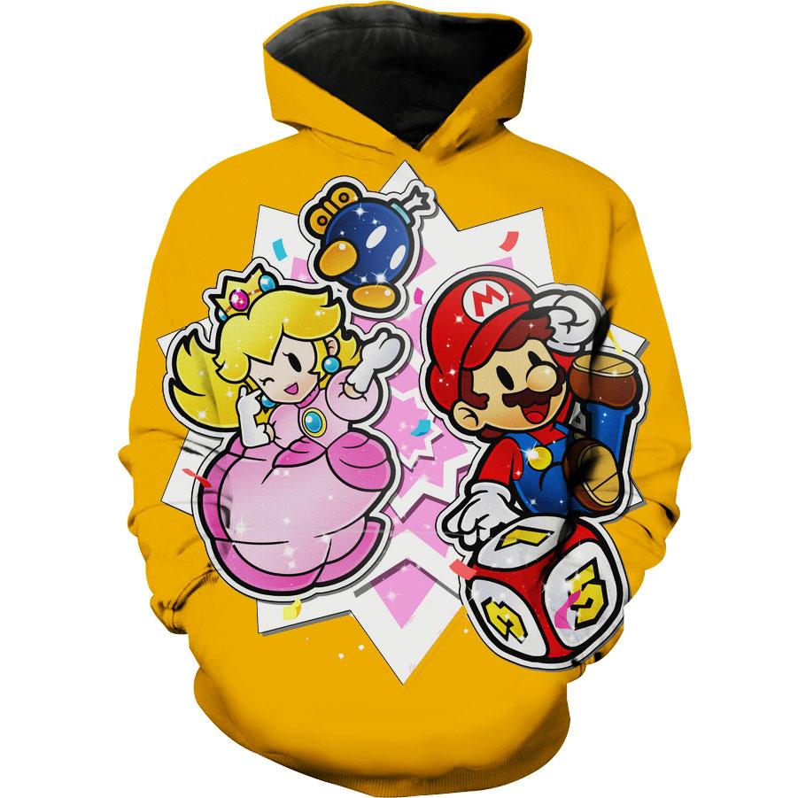 Paper Mario And Peach Paper Mario Hoodie 3D 1 Paper Mario And Peach Paper Mario Hoodie 3D