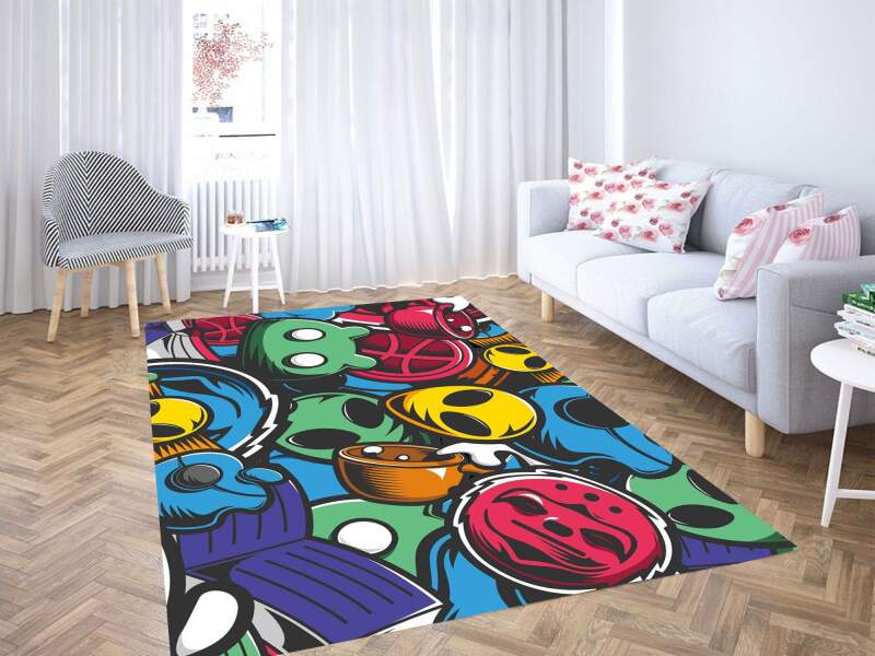 Pattern Cartoon Icon Carpet Rug 1 Pattern Cartoon Icon Carpet Rug