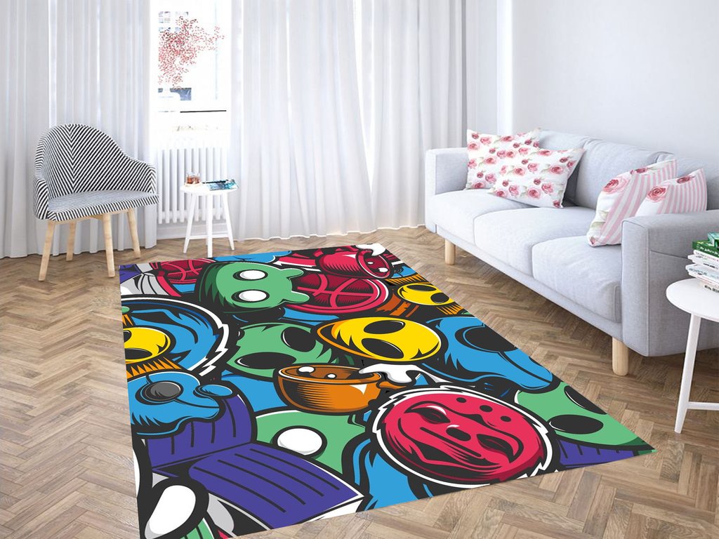 Pattern Cartoon Icon Living Room Modern Carpet Rug 12 Pattern Cartoon Icon Living Room Modern Carpet Rug