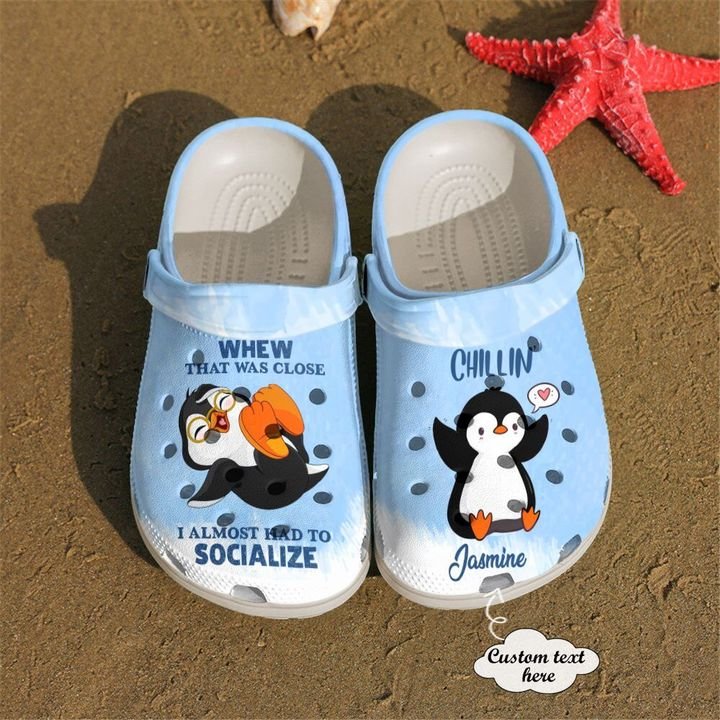 Penguin Chillin Crocs Clog Shoes