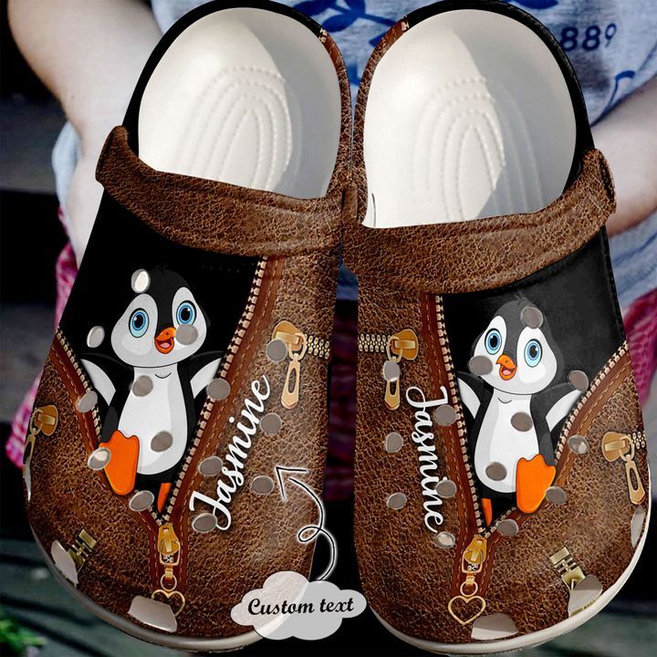Penguin Personalized Funny Zipper Crocs Clog Shoes