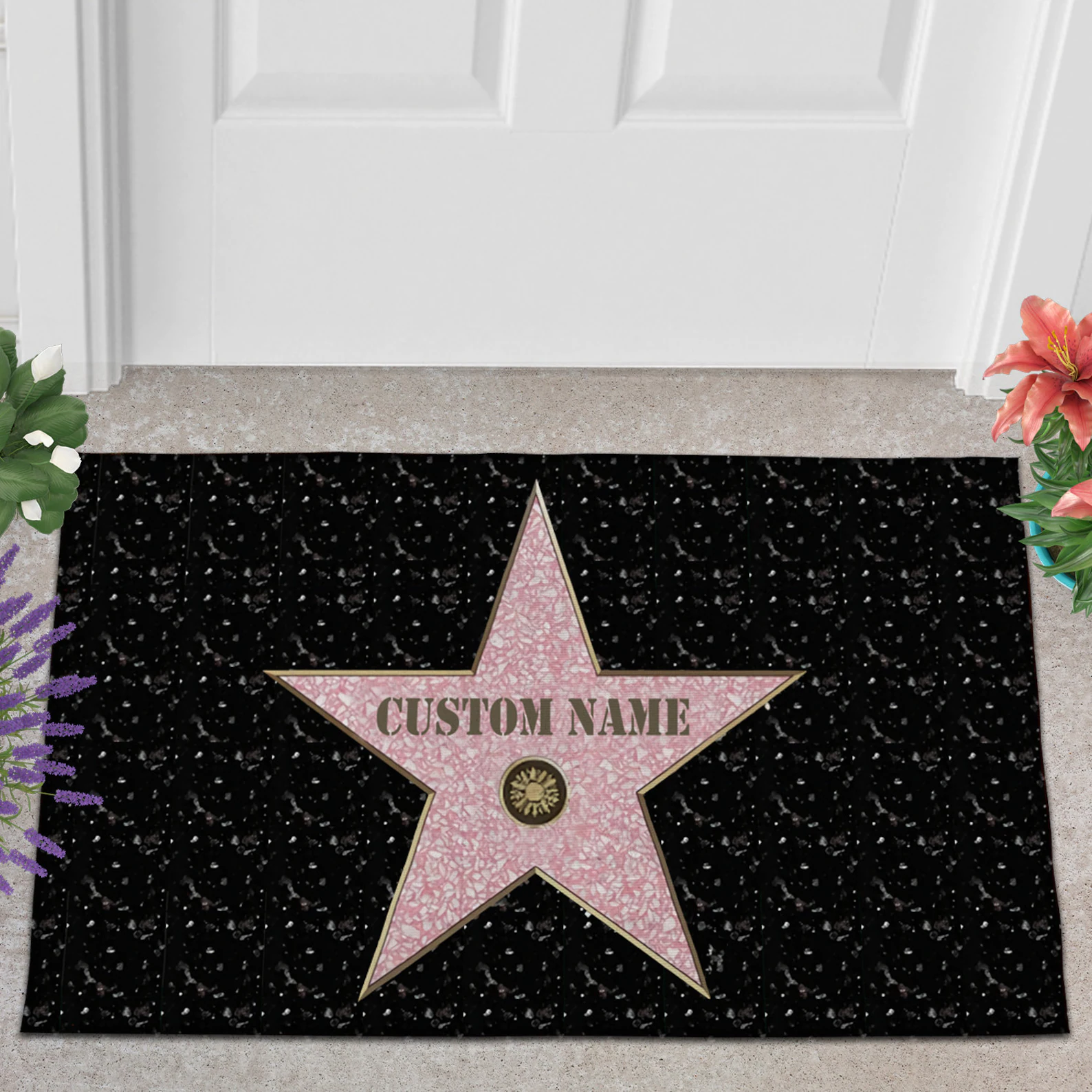 Personalized Hollywood Star Doormat 5 Personalized Hollywood Star Doormat