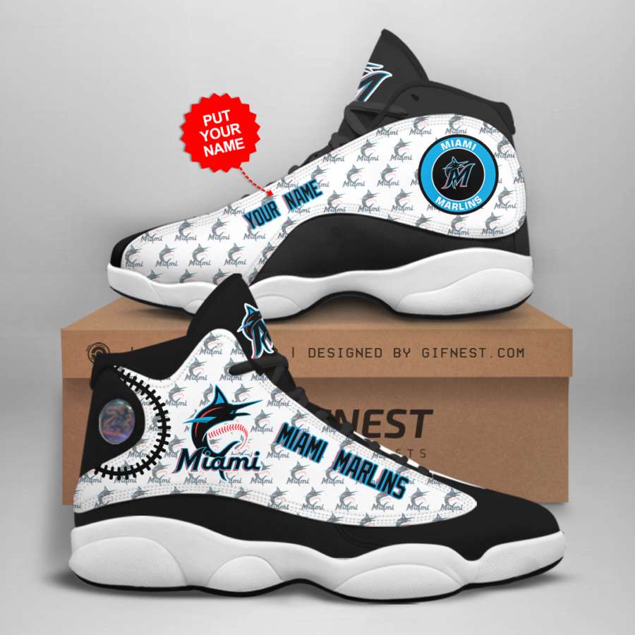 Personalized Miami Marlins Custom Air Jordan Shoes