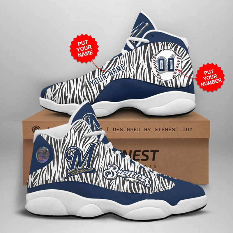 Personalized Milwaukee Brewers Custom Air Jordan Shoes 2 Personalized Milwaukee Brewers Custom Air Jordan Shoes