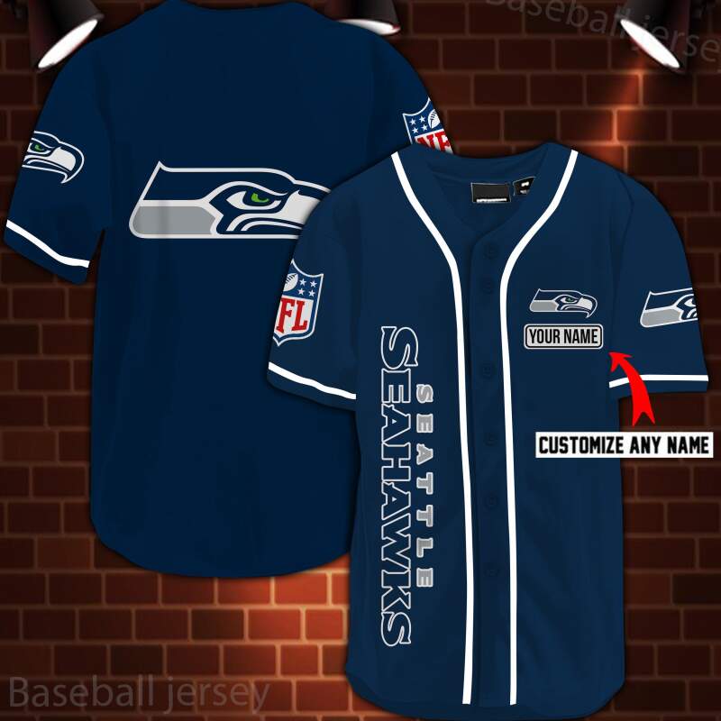 Personalized Nfl Seattle Seahawks Logo 3d Baseball Jersey 6 Personalized Nfl Seattle Seahawks Logo 3d Baseball Jersey