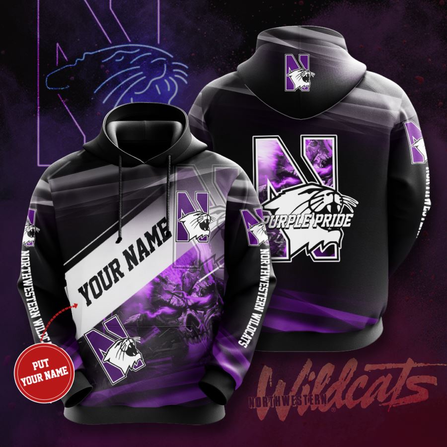 Personalized Northwestern Wildcats Custom Hoodie 3D 1 Personalized Northwestern Wildcats Custom Hoodie 3D