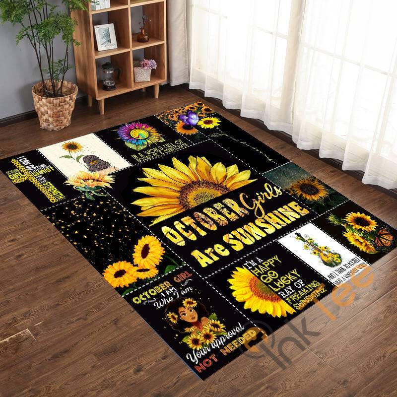 Personalized October Girls Are My Sunshine Sunflower Children's Home Decoration Cozy Rug 3 Personalized October Girls Are My Sunshine Sunflower Children’s Home Decoration Cozy Rug