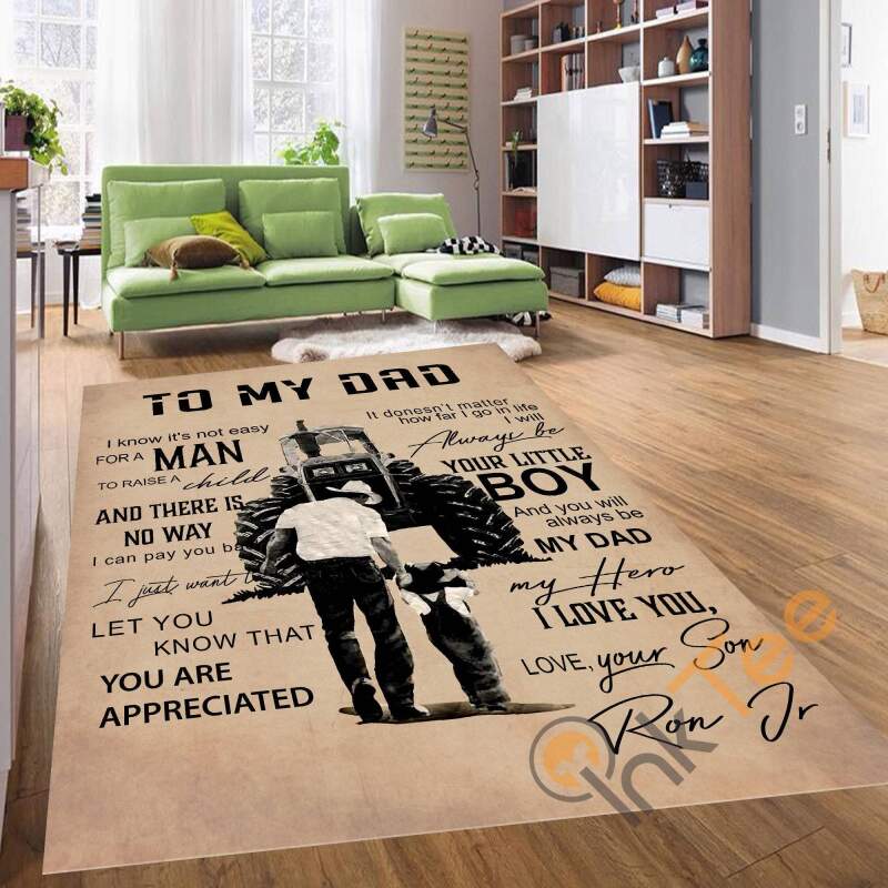 Personalized To My Dad Father & Son Carpet Vintage Style For Kitchen Living Room Bedroom Rug 15 Personalized To My Dad Father & Son Carpet Vintage Style For Kitchen Living Room Bedroom Rug