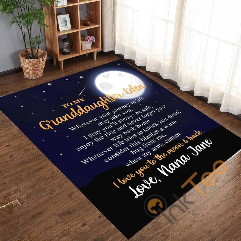 Personalized To My Granddaughter Gift Moonlit Night Childrens Home Decoration Cozy Rug 3 Personalized To My Granddaughter Gift Moonlit Night Childrens Home Decoration Cozy Rug