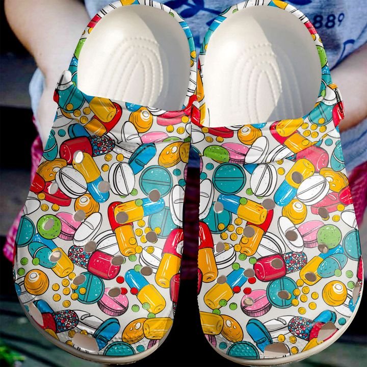 Pharmacist Colorful Capsules Crocs Clog Shoes
