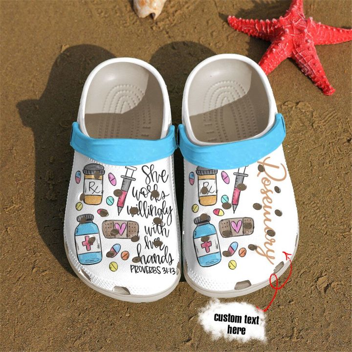 Pharmacist Personalized She Works Willingly With Her Hands Crocs Clog Shoes 12 Pharmacist Personalized She Works Willingly With Her Hands Crocs Clog Shoes