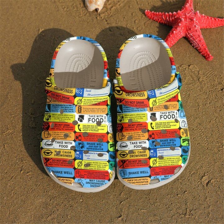 Pharmacy Labels Crocs Clog Shoes