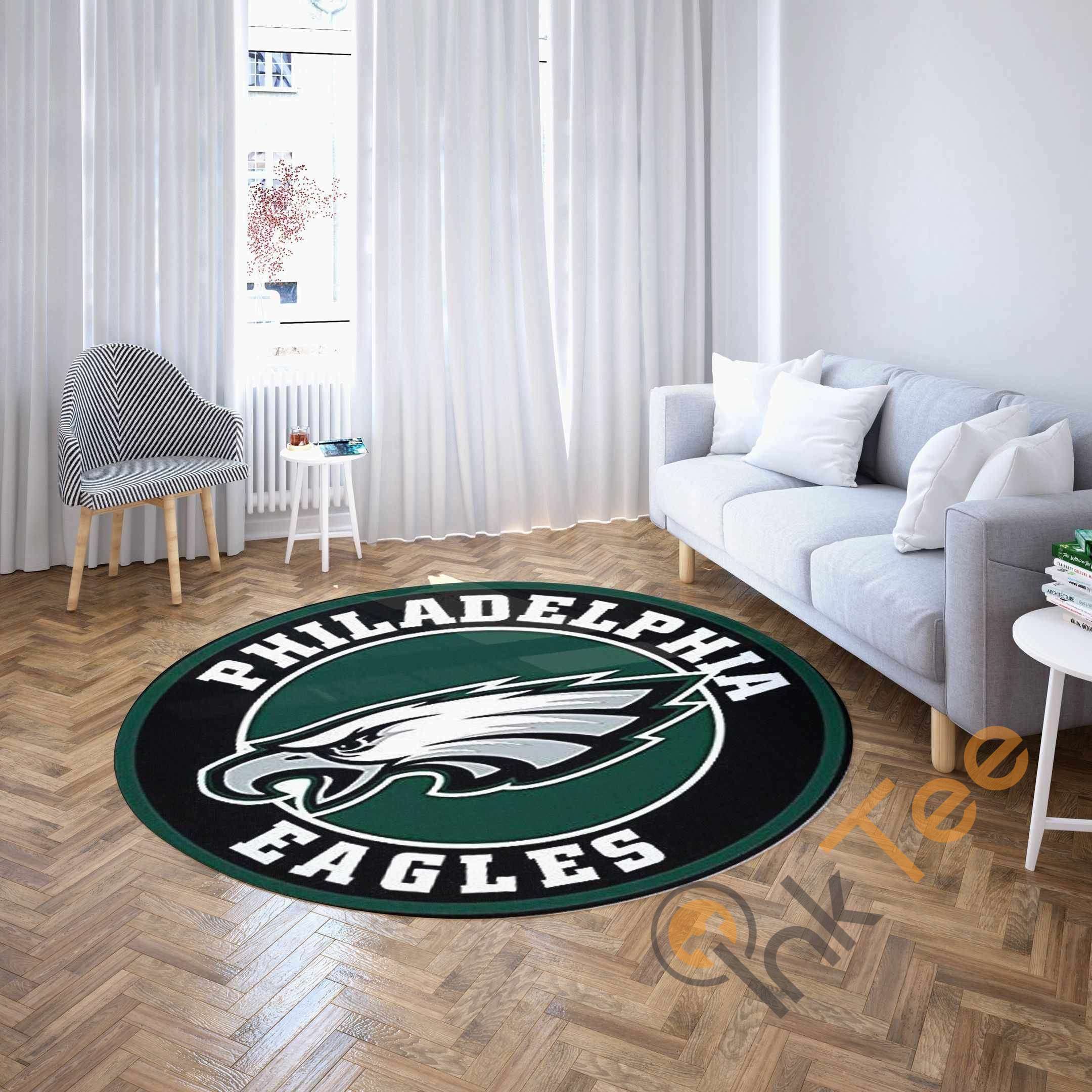 Philadelphia Eagles Round NFL Football Rug