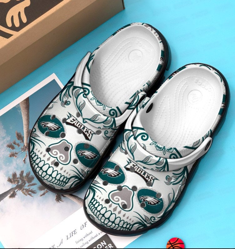 Philadelphia Eagles Skull Crocband Nfl Crocs Clog Shoes