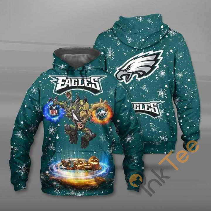 Philadelphia Eagles Venom Groot Halloween Hoodie 3d 2 Philadelphia Eagles Venom Groot Halloween Hoodie 3d