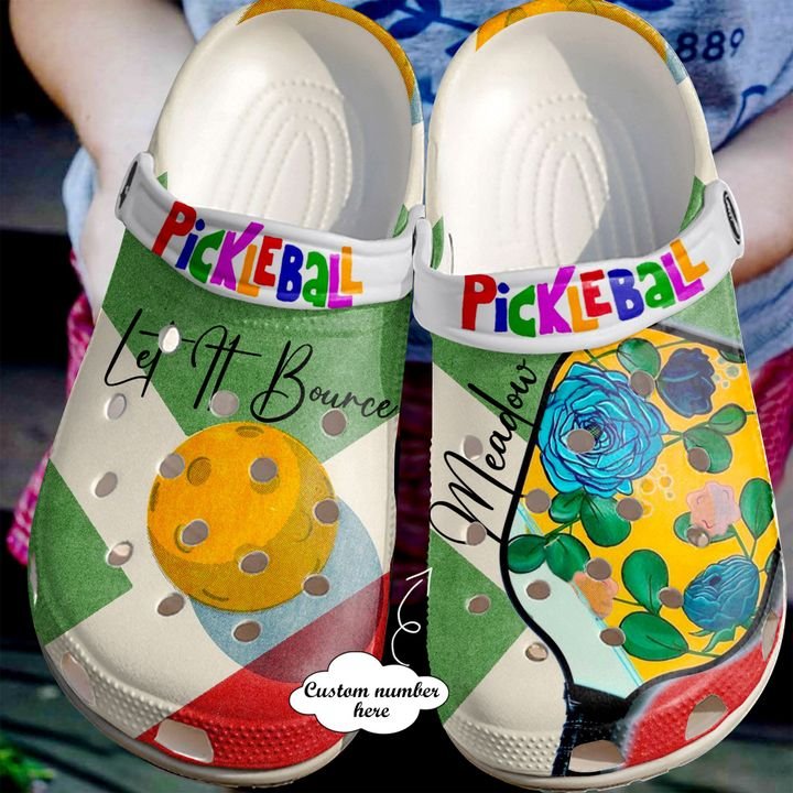 Pickle Ball Personalized Let It Bounce Crocs Clog Shoes