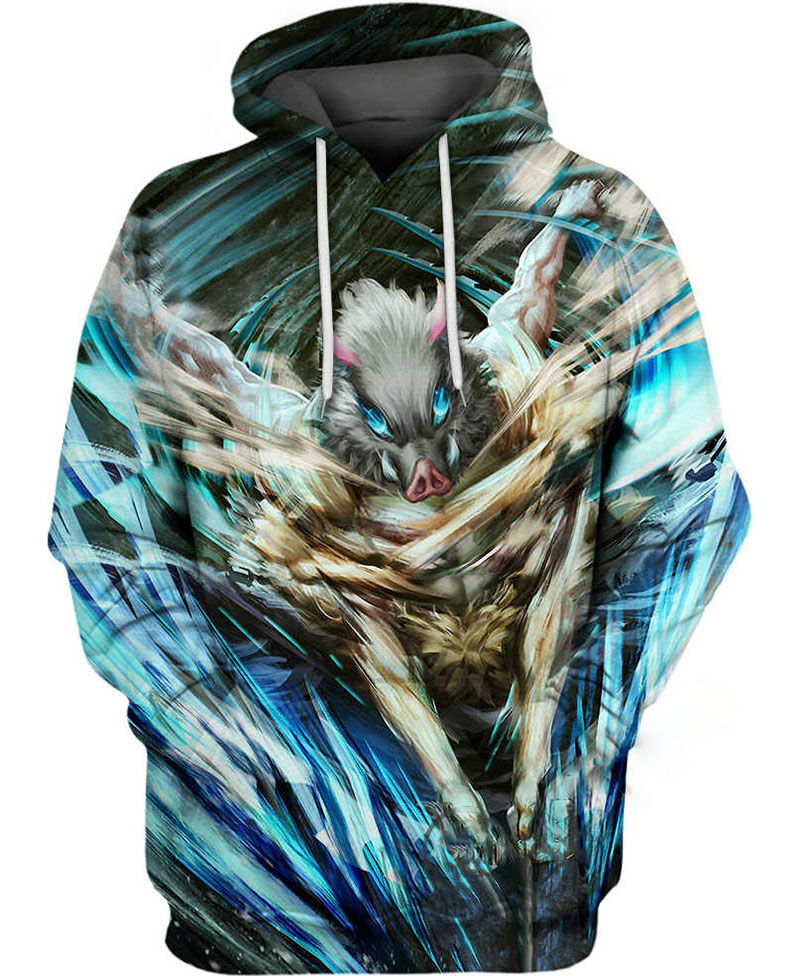 Pig Assault Inosuke Hashibira Hoodie 3D 14 Pig Assault Inosuke Hashibira Hoodie 3D