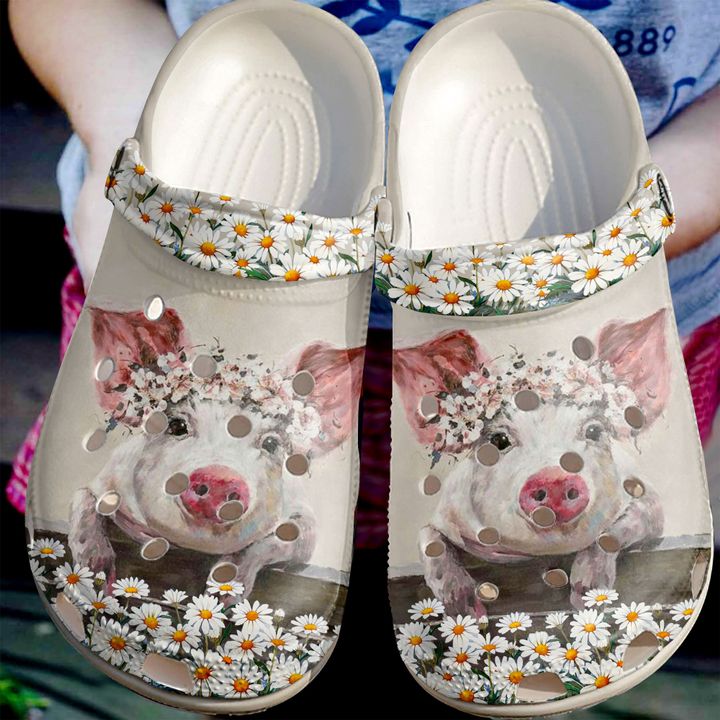 Pig Lovely And Daisy Garden Crocs Clog Shoes