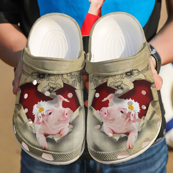 Pig They Steal My Heart Crocs Clog Shoes