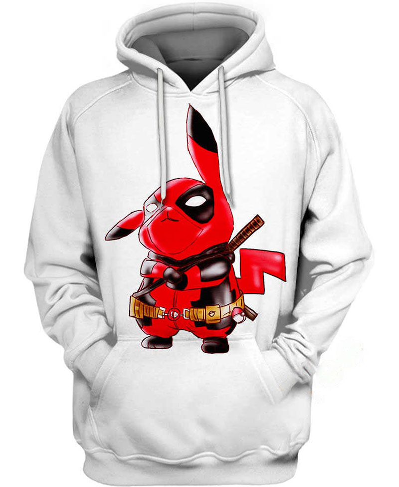 Pikachu Cosplay Deadpool Hoodie 3D