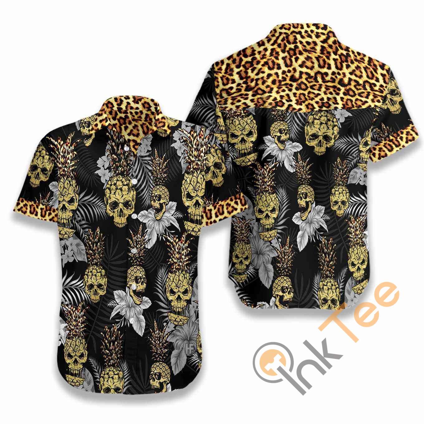Pine Apple Skull Leopard Tropical Hawaiian shirts 1 Pine Apple Skull Leopard Tropical Hawaiian shirts