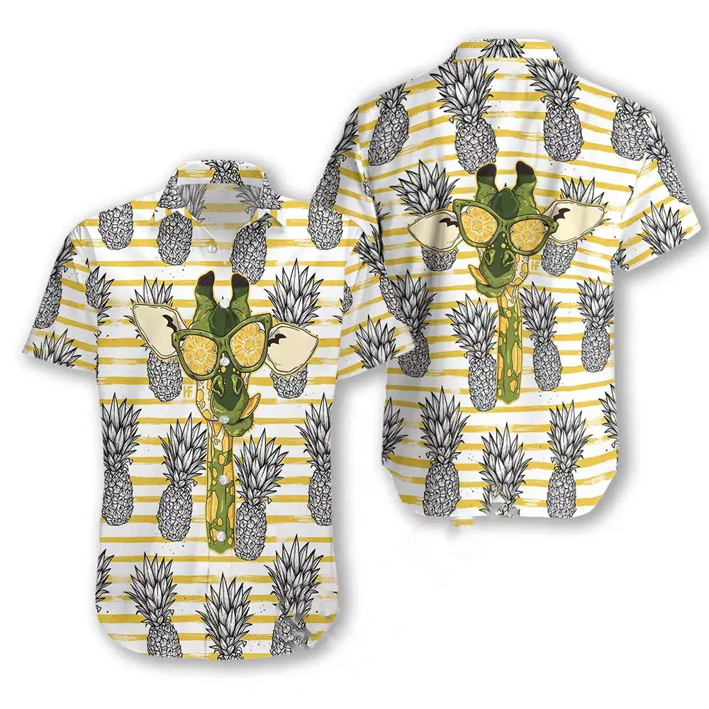 Pineapple And Giraffe Hawaiian shirts
