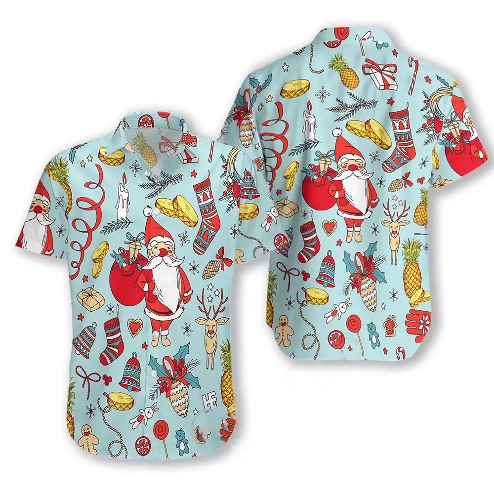 Pineapple Santa Claus Pattern Hawaiian shirts