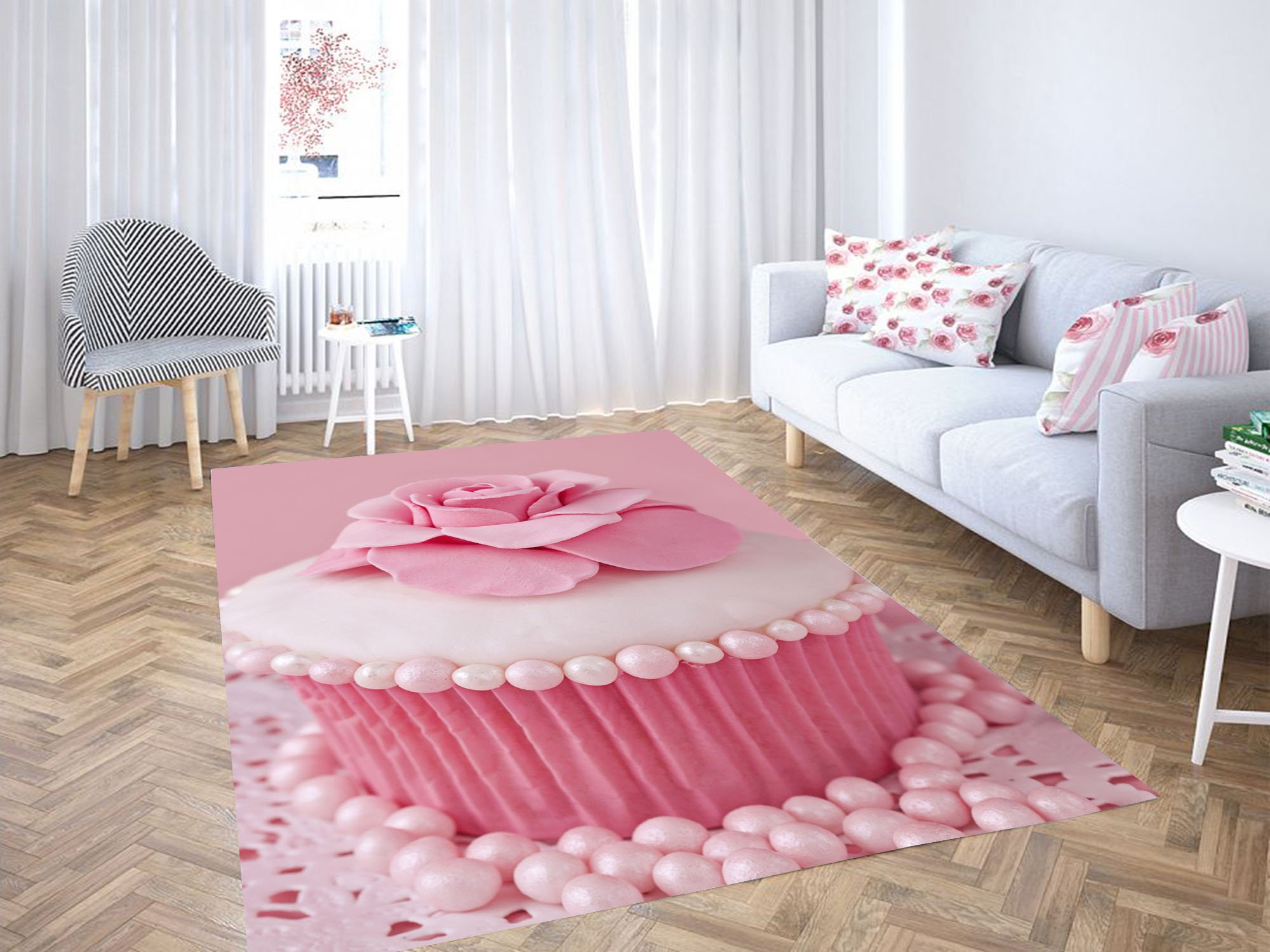 Pink Cupcake Aesthetic Carpet Rug 3 Pink Cupcake Aesthetic Carpet Rug