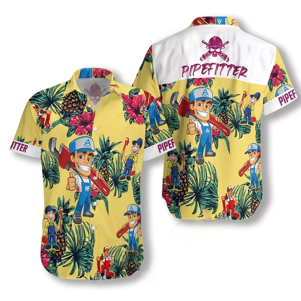 Pipefitter Pineapple Seamless Pattern Hawaiian shirts 1 Pipefitter Pineapple Seamless Pattern Hawaiian shirts