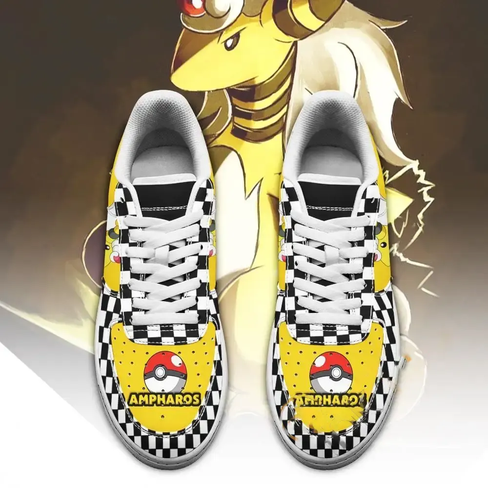 Poke Ampharos Checkerboard Custom Pokemon Amazon Nike Air Force Shoes