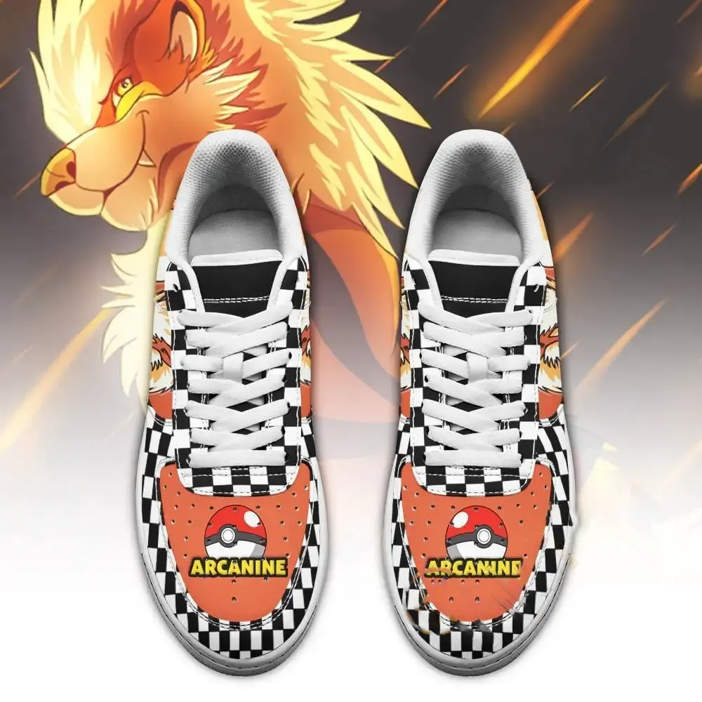Poke Arcanine Checkerboard Custom Pokemon Amazon Nike Air Force Shoes