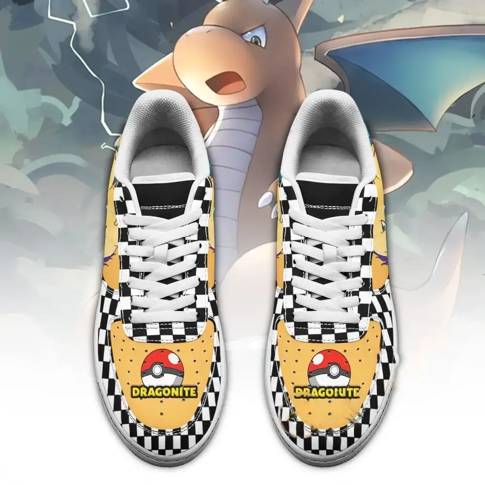 Poke Dragonite Checkerboard Custom Pokemon Amazon Nike Air Force Shoes